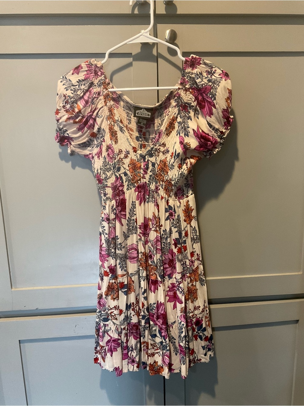 Angie Floral Smocked Puff Sleeve Mini Dress
